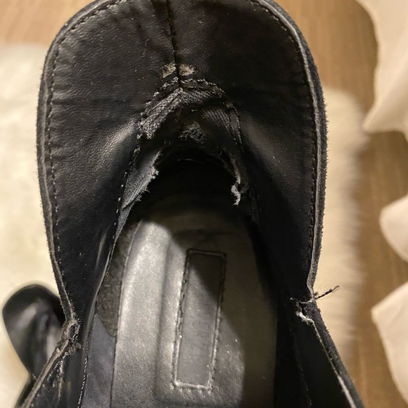 Faux suede black ankle booties - Picture 8 of 8